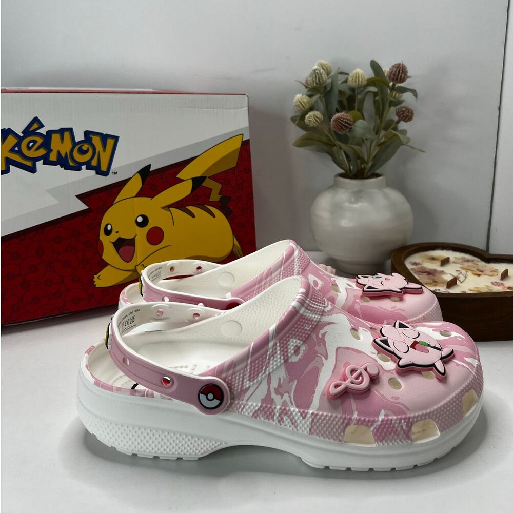 Crocs Pokemon Jigglypuff Classic Clog Pink/White Men 11 NWB Anime